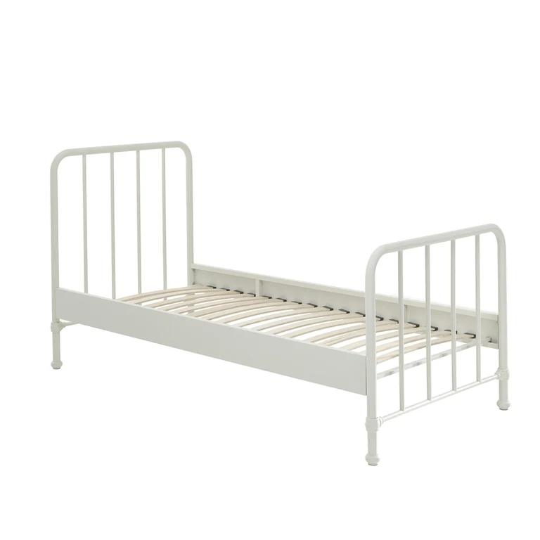 Lit 90x200 sommier inclus Vipack Bronxx Blanc mat