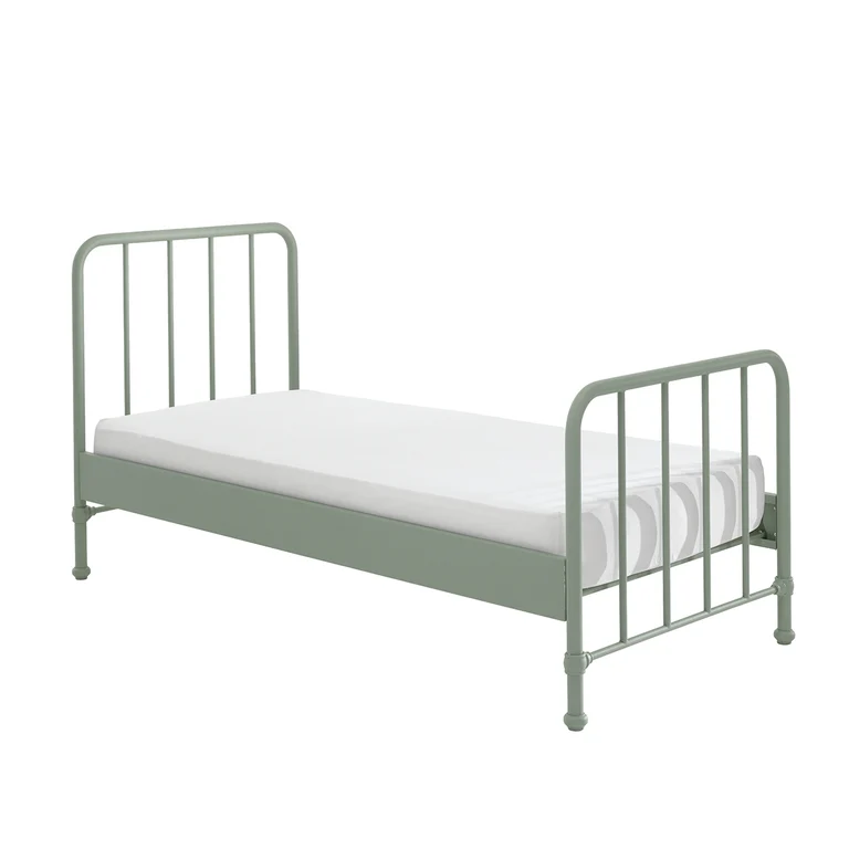 Lit 90x200 sommier inclus Vipack Bronxx Vert olive mat