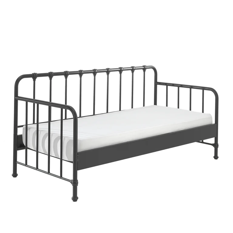Lit banquette 90x200 sommier inclus Vipack Bronxx Noir mat