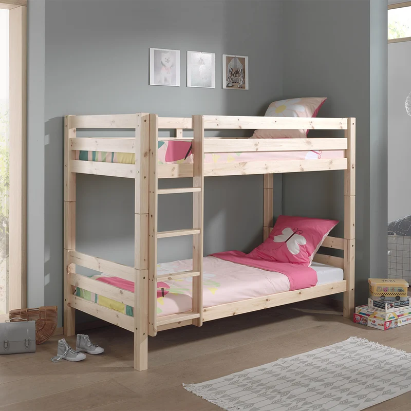 Lit Superposé 90x200 Hauteur 160 cm Sommier Inclus Vipack Pino - Bois