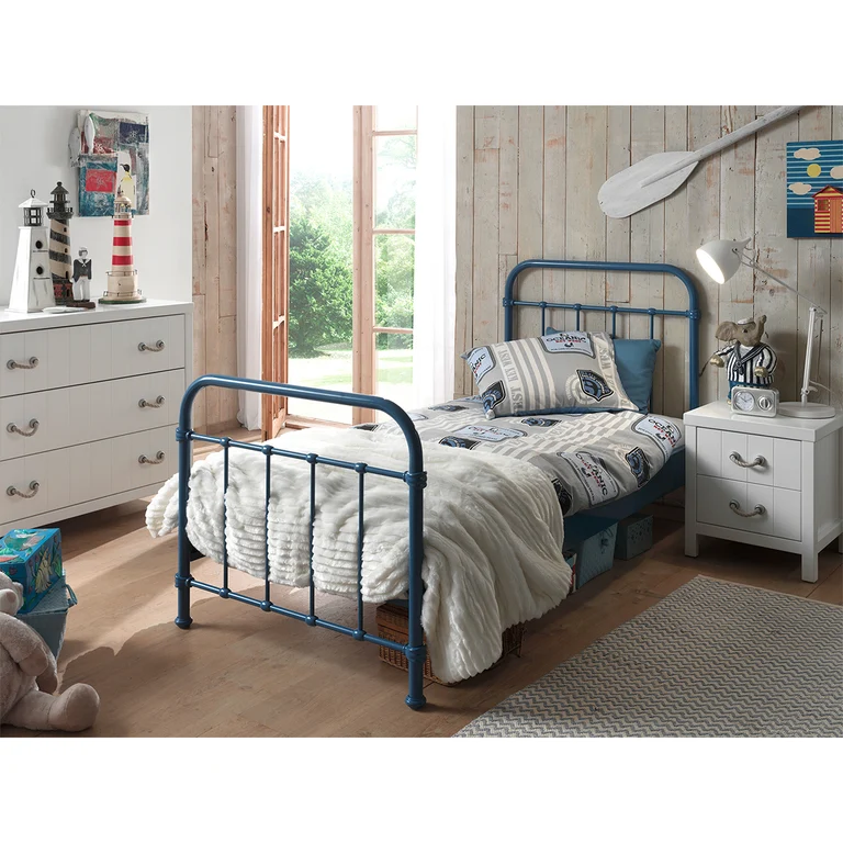 Lit 90x200 Sommier inclus Vipack New York - Bleu