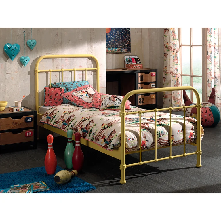 Lit 90x200 Sommier inclus Vipack New York - Jaune