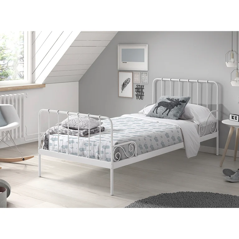 Lit 90x200 Sommier inclus Vipack Alice - Blanc