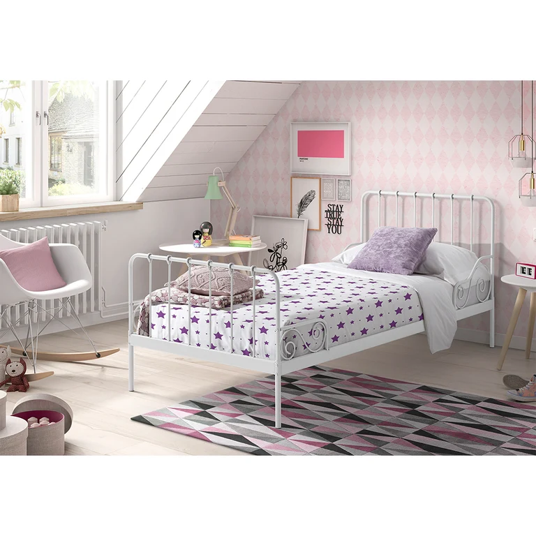 Lit 90x200 Sommier inclus Vipack Alice - Blanc