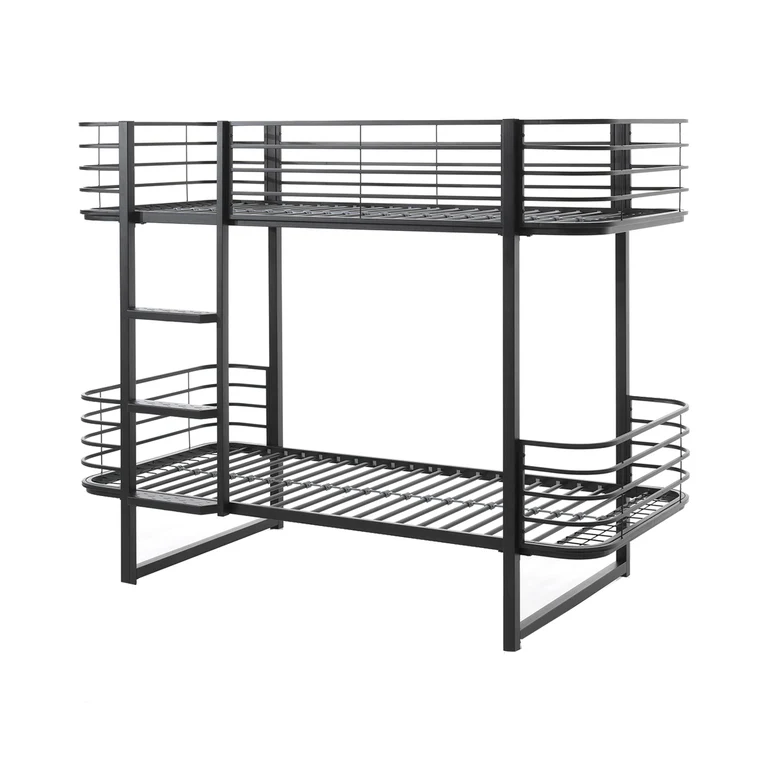 Lit Superposé 90x200 Sommier Inclus Vipack Oscar - Noir