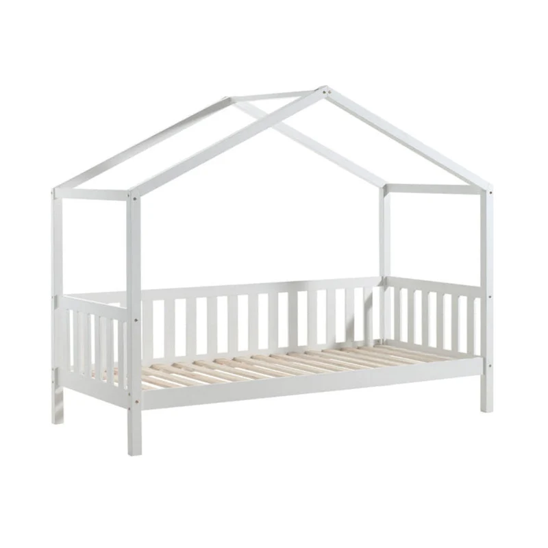 Lit cabane MH 90x200 Sommier inclus Vipack Dallas - Blanc