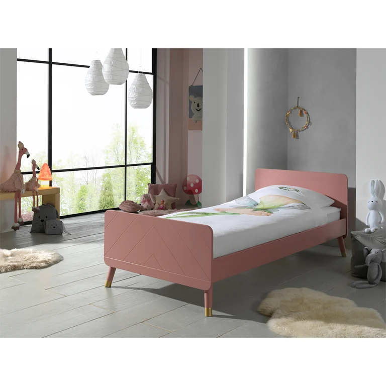 Lit 90x200 Sommier Inclus Vipack Billy - Terra Rose