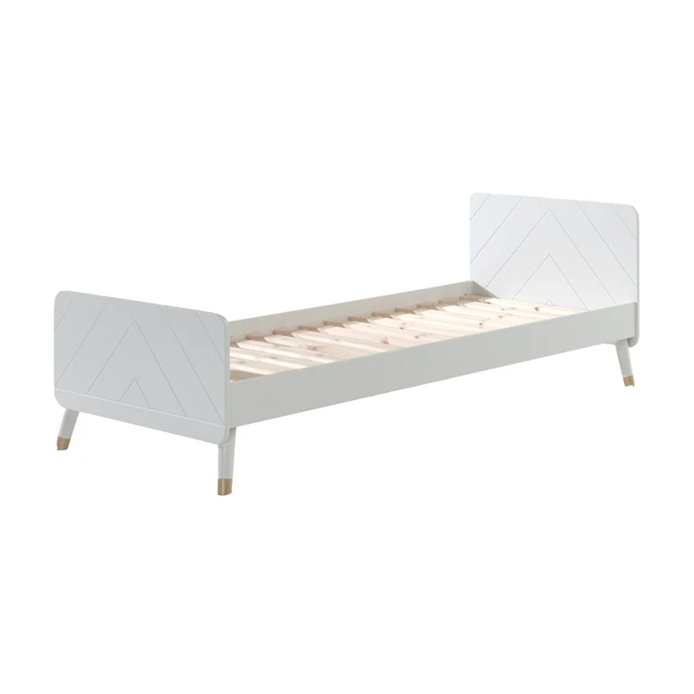 Lit 90x200 Sommier Inclus Vipack Billy - Blanc Satin