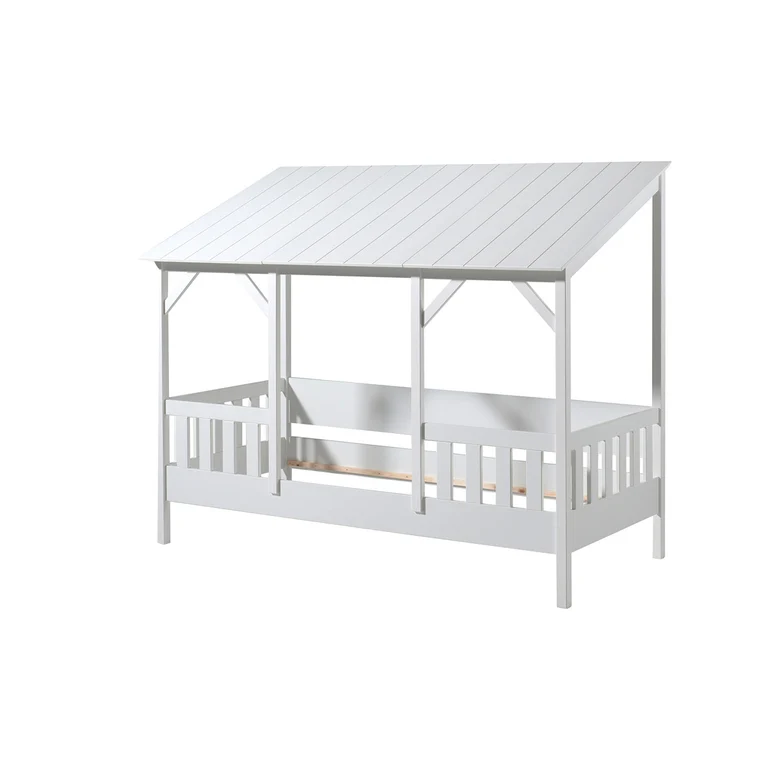 Lit Cabane 90x200 Sommier inclus Vipack HouseBed - Blanc
