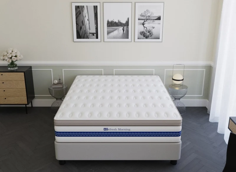 Matelas hybride REFRESH 160 x 200 cm ressorts ensachés et mémoire de forme épaisseur 32 cm