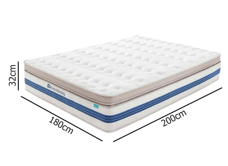 Matelas hybride REFRESH 180 x 200 cm ressorts ensachés et mémoire de forme épaisseur 32 cm