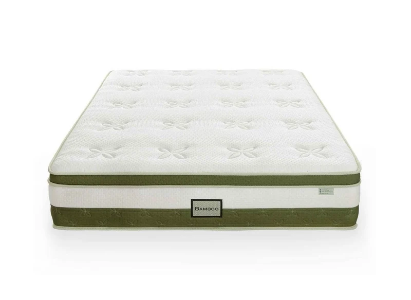 Matelas hybride BAMBOO 180 x 200 cm ressorts ensachés et mémoire de forme épaisseur 30 cm
