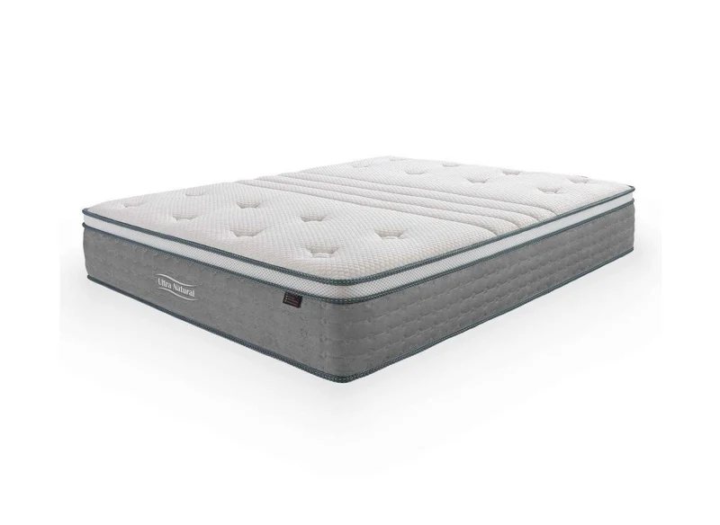 Matelas hybride NATURAL 140 x 190 cm ressorts ensachés et soie épaisseur 29 cm