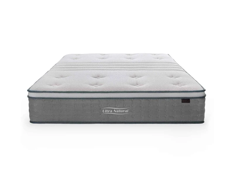Matelas hybride NATURAL 160 x 200 cm ressorts ensachés et soie épaisseur 29 cm