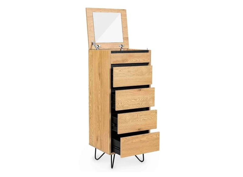 Commode en bois 4 tiroirs avec coiffeuse intégrée DARINA