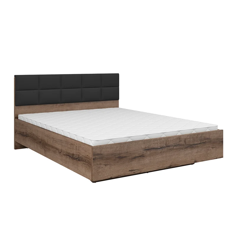 Lit coffre 160x200 sommier inclus Romane Bois