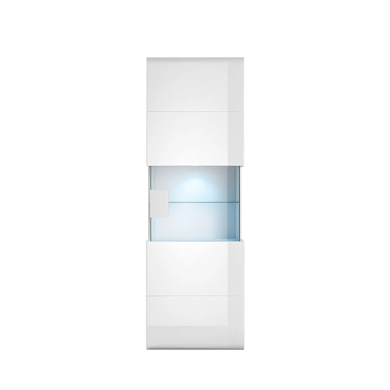 Vitrine murale 1 porte avec LED Jules Blanc