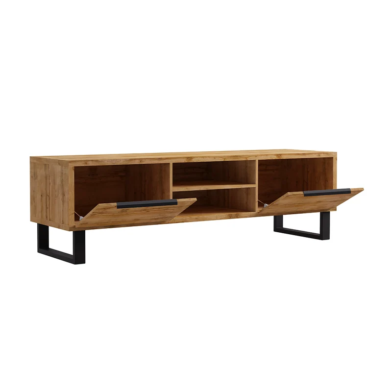Meuble TV 2 tiroirs 180 cm Eden Bois et Metal
