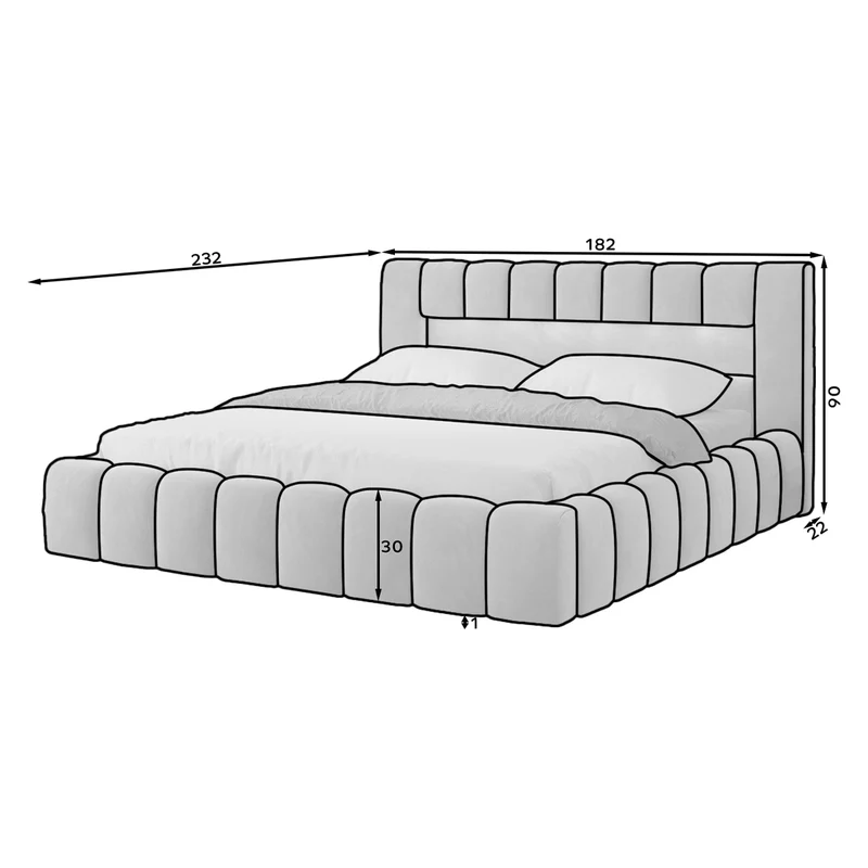 Lit coffre 160x200 sommier inclus Auria Velours Marron