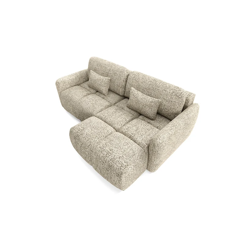Canapé d'angle réversible convertible Vittoria Beige chiné
