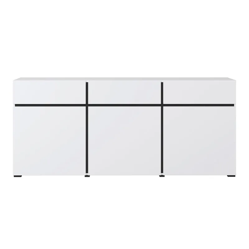 Buffet 3 portes 3 tiroirs Lilia Blanc