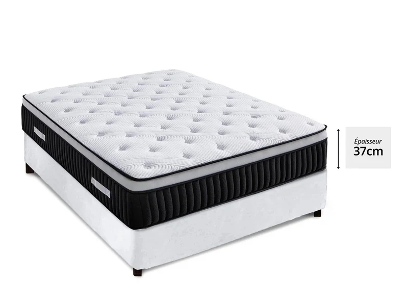 Matelas hybride mémoire de forme 160 x 200 cm épaisseur 37 cm - PILLOW