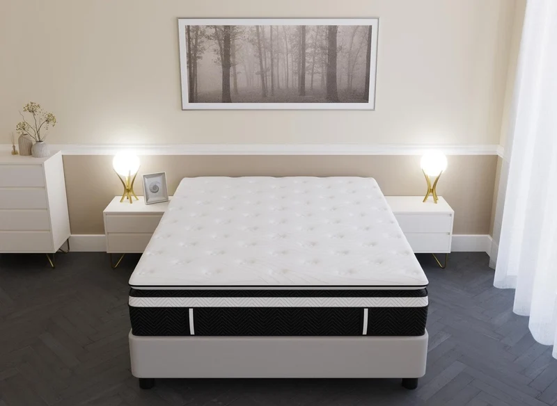 Matelas hybride mémoire de forme 140 x 190 cm épaisseur 35 cm - CLOUDY