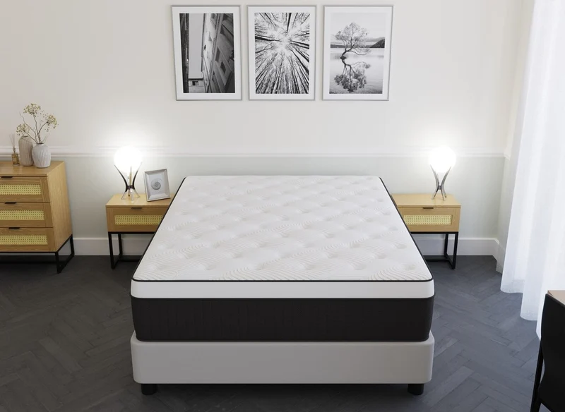 Matelas hybride mémoire de forme 140 x 190 cm épaisseur 37 cm - PILLOW
