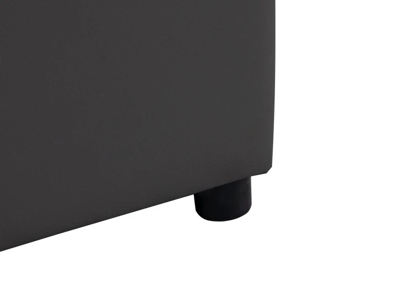 Lit sommier relevable avec coffre en simili cuir noir 160x200 cm LIZBAN