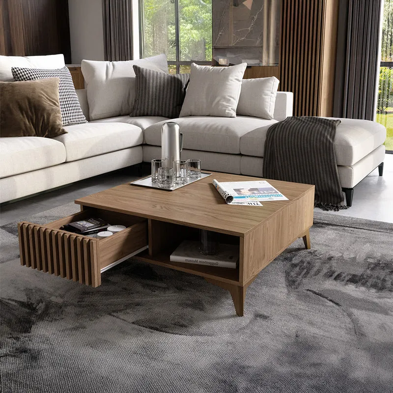 Table basse 1 tiroir 1 niche Esteban Bois
