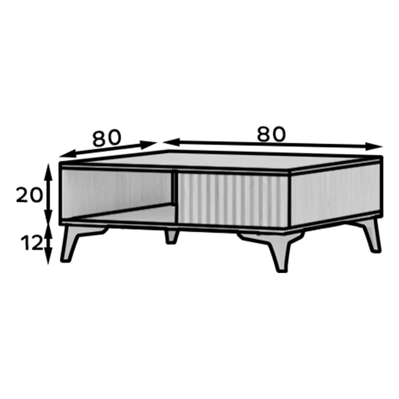 Table basse 1 tiroir 1 niche Esteban Bois