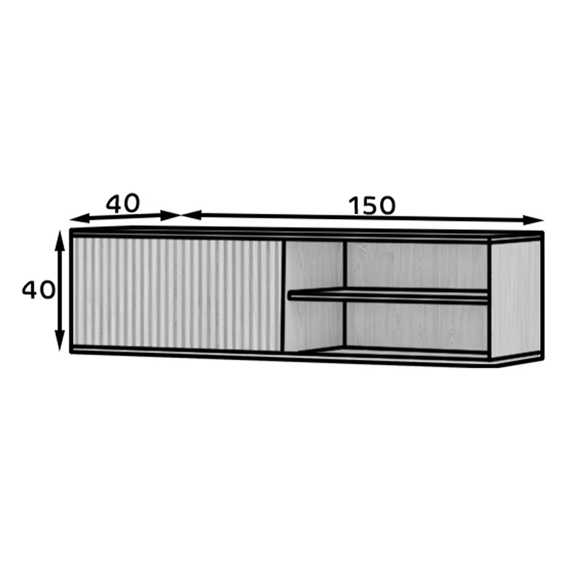 Meuble TV mural 1 porte 150 cm Esteban Bois