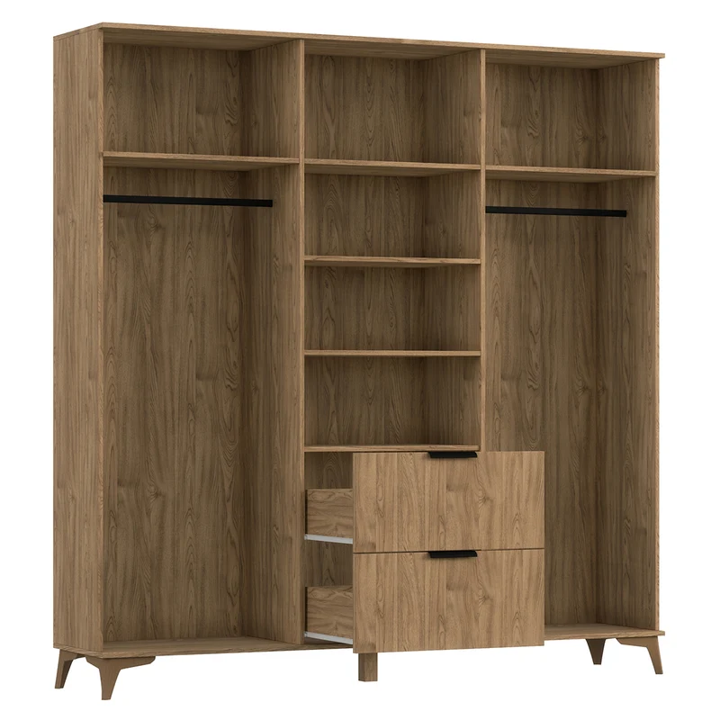 Armoire 3 portes 2 tiroirs Esteban Bois
