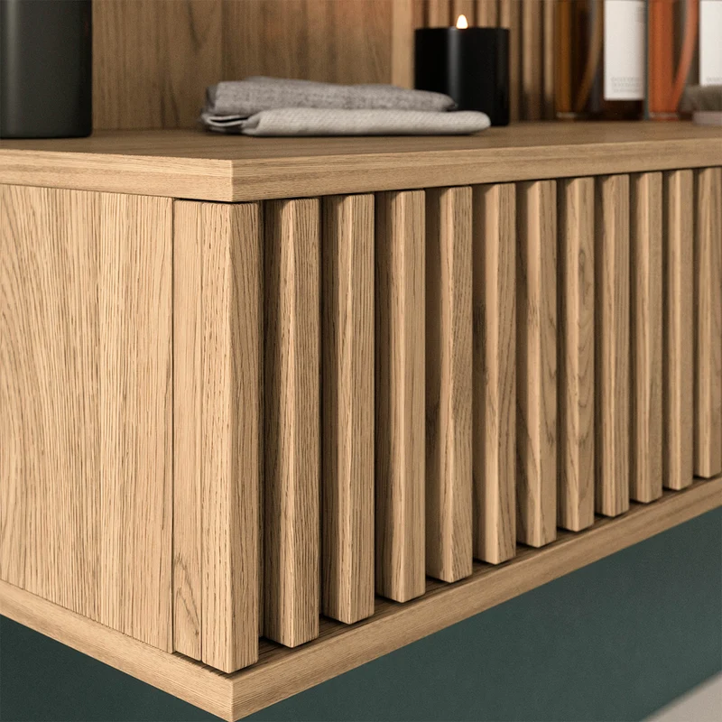 Coiffeuse murale 1 tiroir 1 miroir Esteban Bois