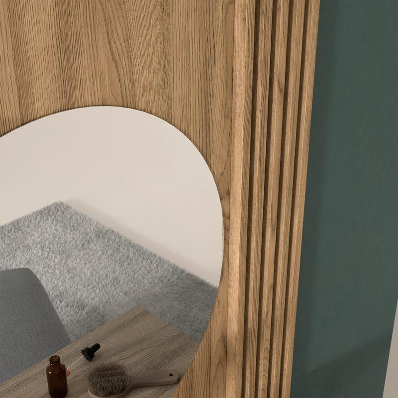 Coiffeuse murale 1 tiroir 1 miroir Esteban Bois