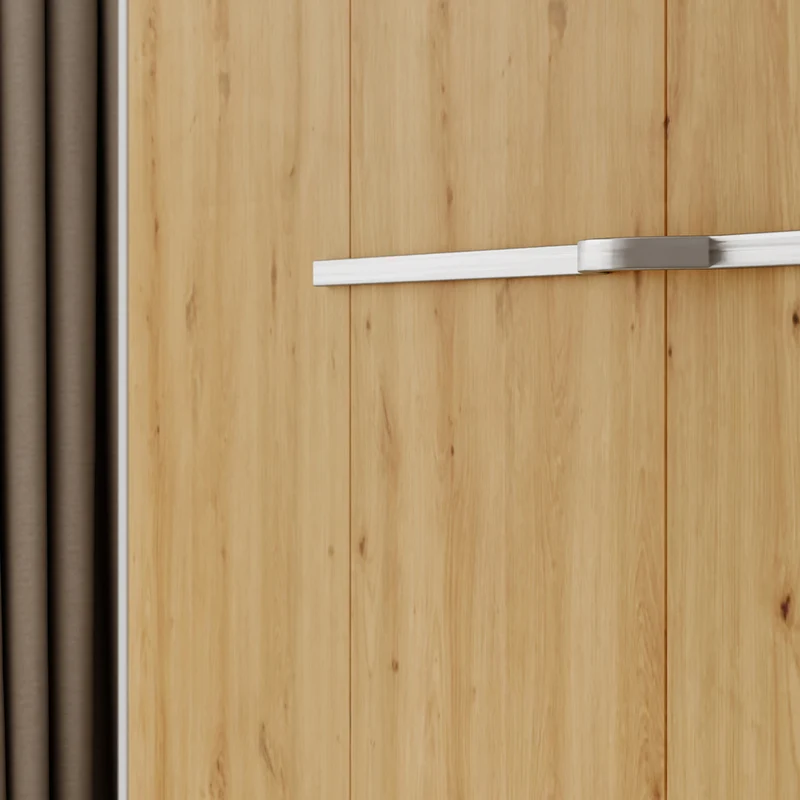 Lit escamotable 140x200 horizontal sommier inclus Devon Blanc et Bois