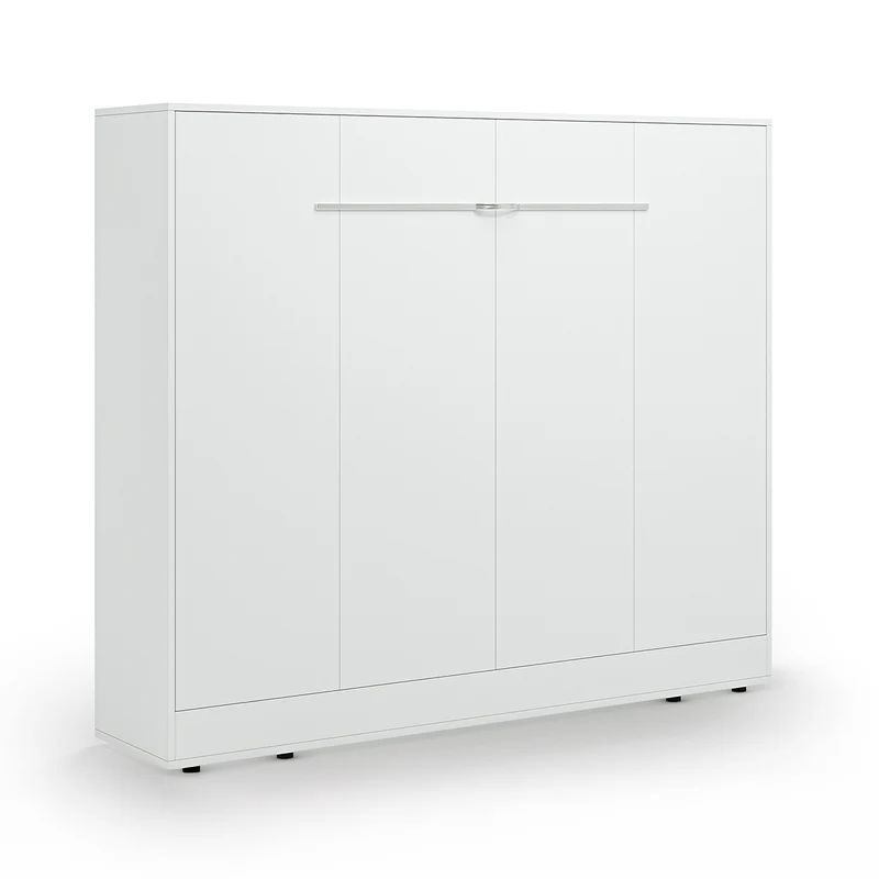 Lit escamotable 140x200 horizontal sommier inclus Devon Blanc