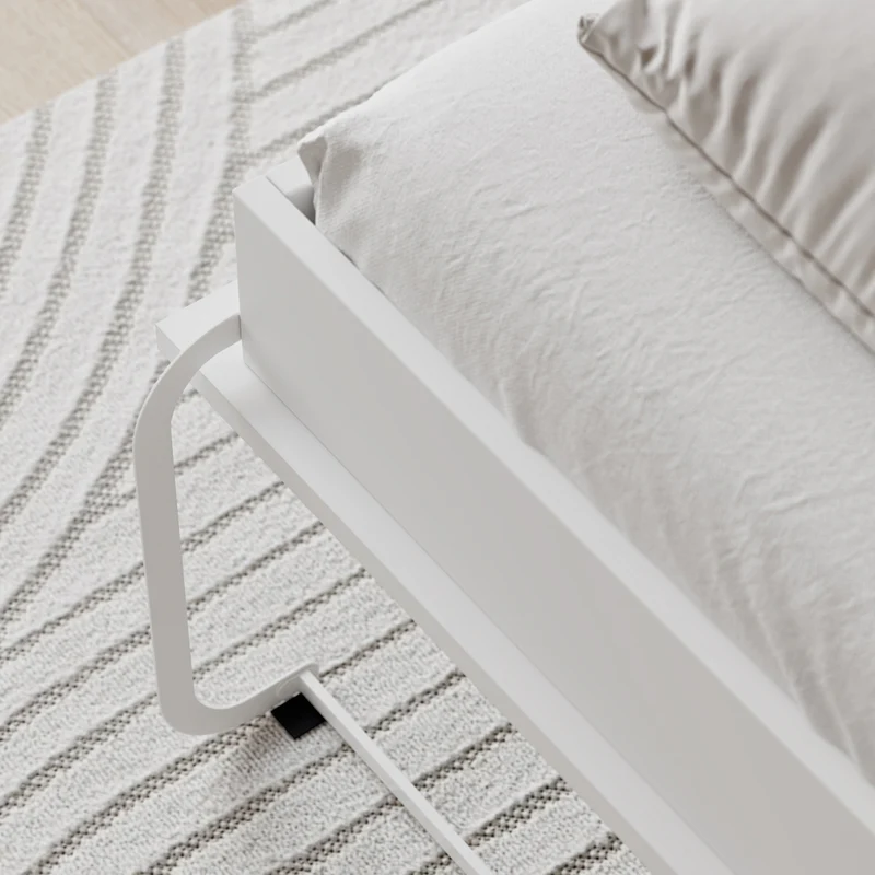 Lit escamotable 140x200 horizontal sommier inclus Devon Blanc