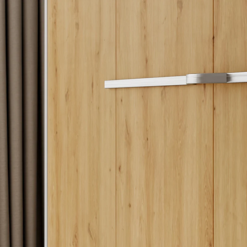 Lit escamotable 160x200 horizontal sommier inclus Devon Blanc et Bois