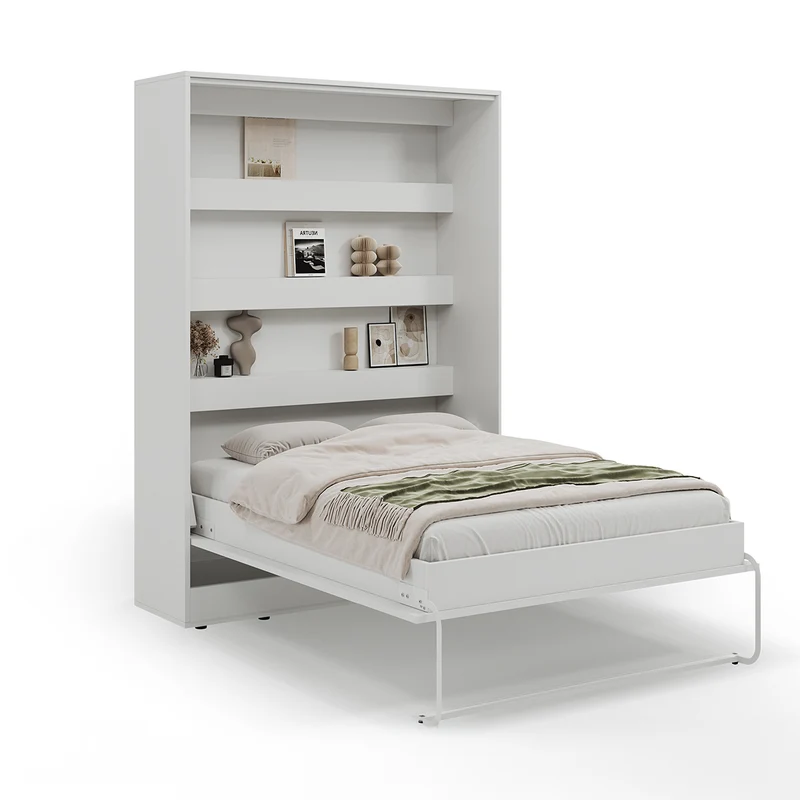Lit escamotable 140x200 vertical sommier inclus Devon Blanc