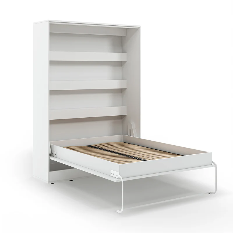 Lit escamotable 140x200 vertical sommier inclus Devon Blanc