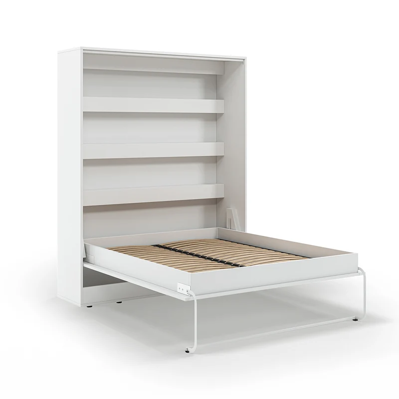 Lit escamotable 160x200 vertical sommier inclus Devon Blanc
