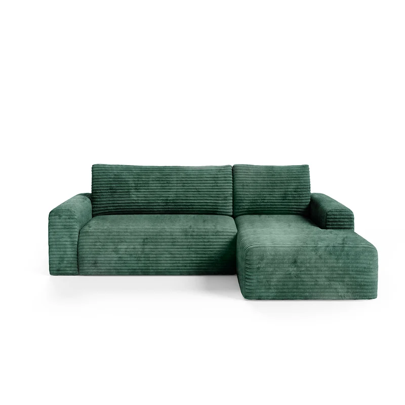 Canapé d'angle droit convertible 3 places avec coffre Romeo Vert sapin