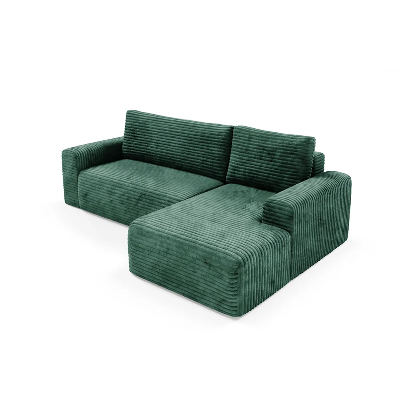 Canapé d'angle droit convertible 3 places avec coffre Romeo Vert sapin