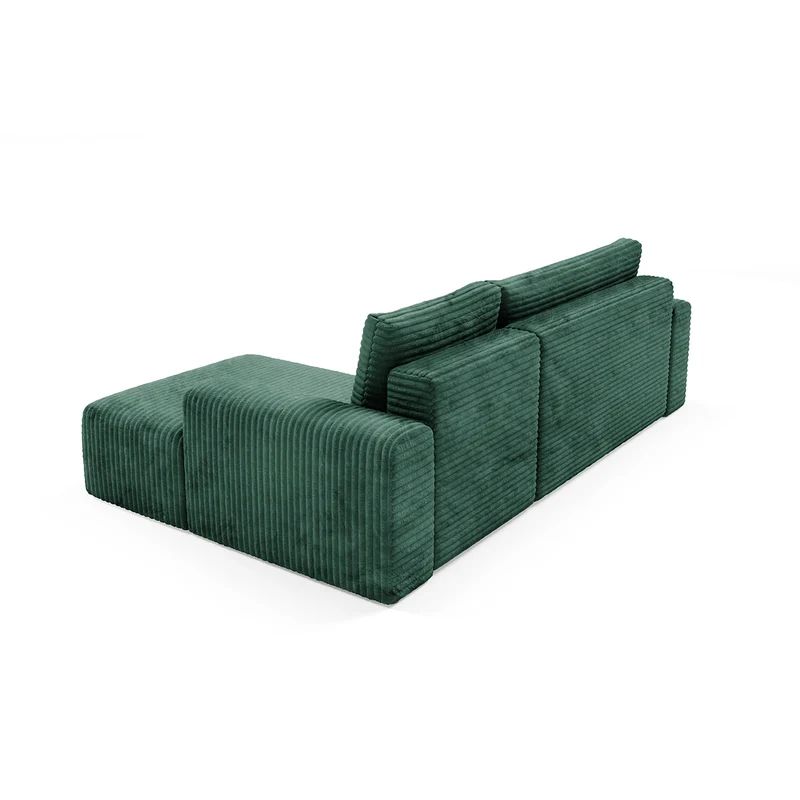 Canapé d'angle droit convertible 3 places avec coffre Romeo Vert sapin