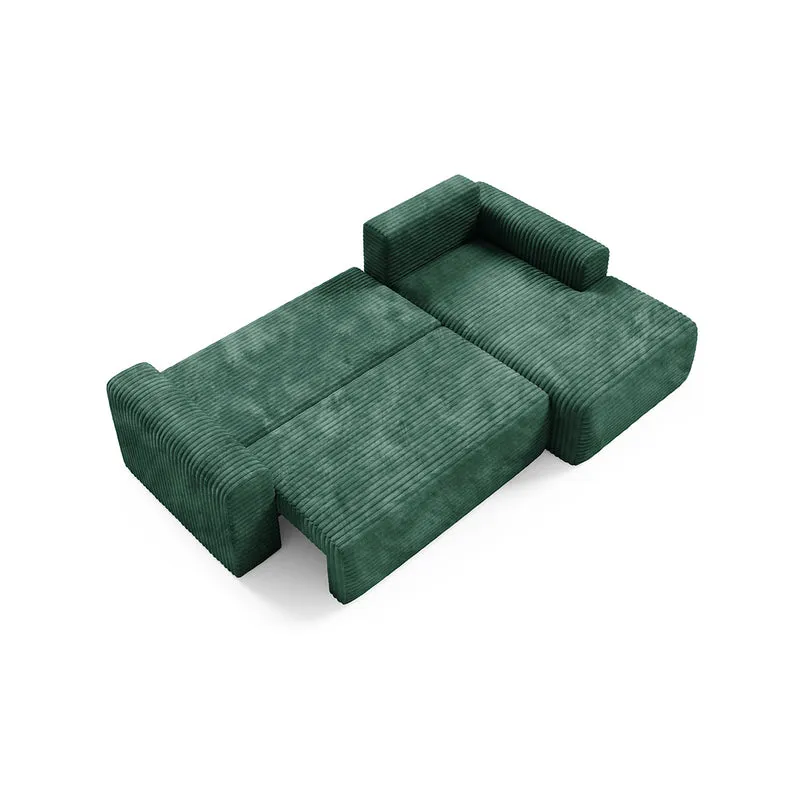 Canapé d'angle droit convertible 3 places avec coffre Romeo Vert sapin