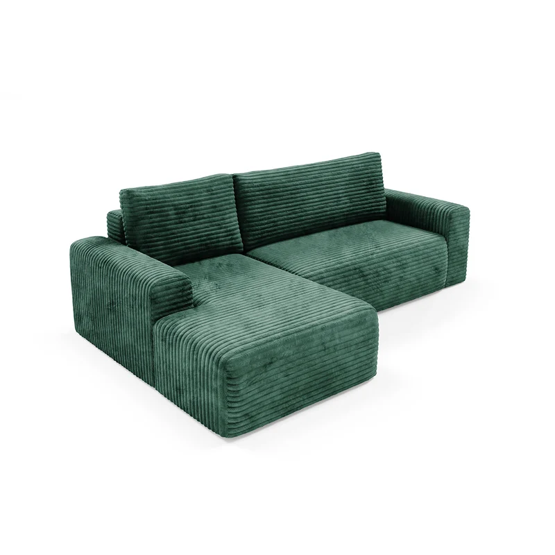 Canapé d'angle gauche convertible 3 places avec coffre Romeo Vert sapin