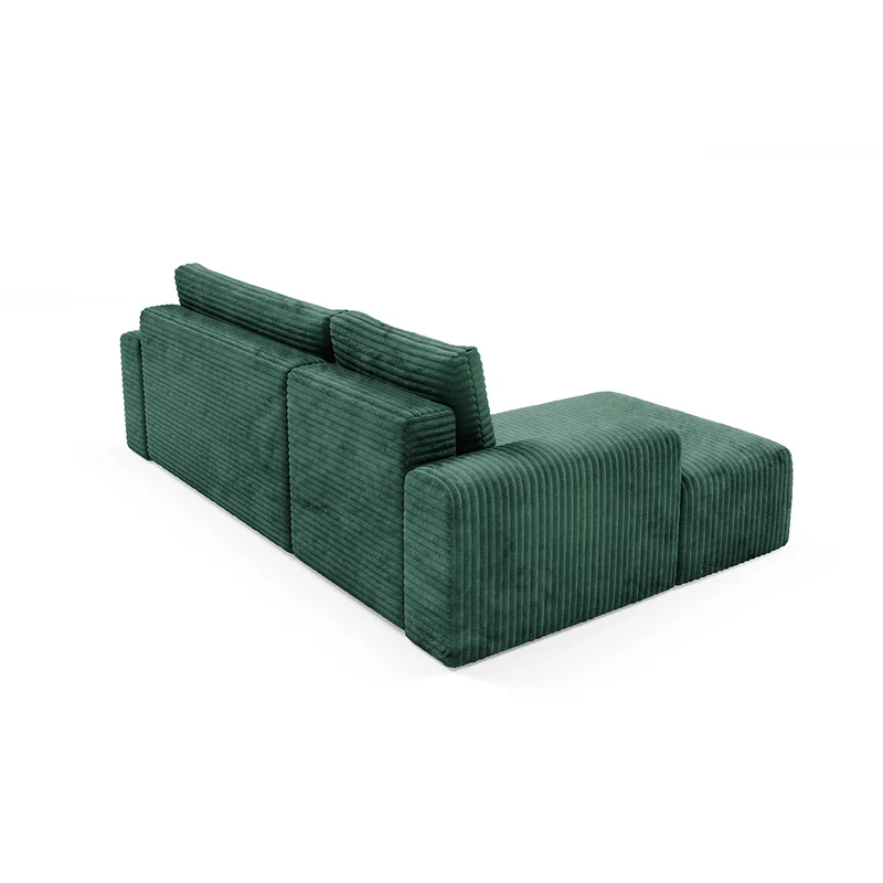 Canapé d'angle gauche convertible 3 places avec coffre Romeo Vert sapin