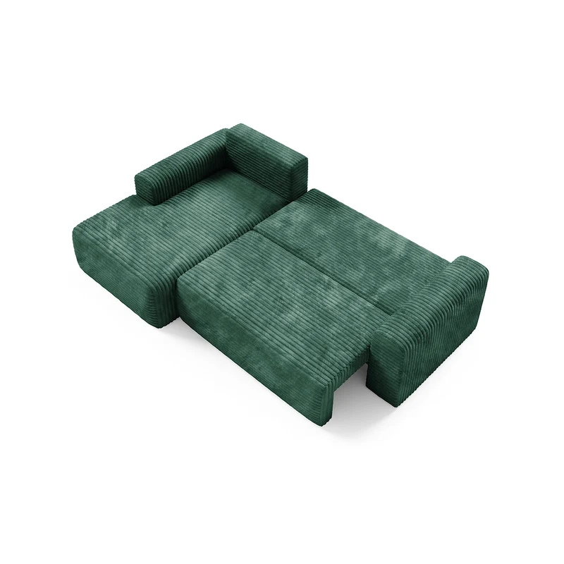 Canapé d'angle gauche convertible 3 places avec coffre Romeo Vert sapin