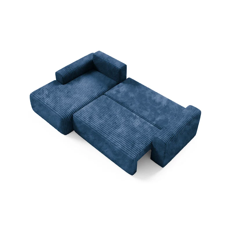 Canapé d'angle gauche convertible 3 places avec coffre Romeo Bleu foncé